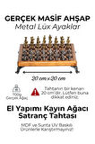 MC59 Bizans Figürlü El Yapımı Metal Satranç Takımı – Kayın Ağacı Satranç Tahtası - Lüks Hediyelik