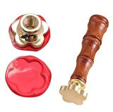 Boş Mum Mühür Pirinç Damga Başlığı 5 Yapraklı Çiçek 24x284mm