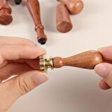 Boş Mum Mühür Pirinç Damga Başlığı Yonca Yaprağı Şeklinde 26x26mm