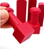 Mühür Kauçuk Alaşım Kırmızı Kaşe Kare 25x25mm