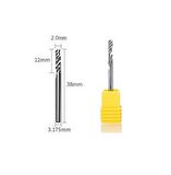 Gravür Tek Kenarlı Freze Bıçağı Spiral Akrilik Kesme 3.175x12mm 