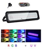 50W LED UV 395nm + RGB Projektör Kürleme Işık Parti Ambiyans IP66 