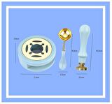 Davetiye Mum Mühürü Uygulama Seti Mavi Renk 661 Yüzükler