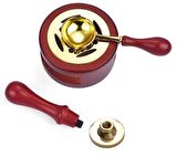 Davetiye Mum Mühürü Uygulama Seti Kahverengi 943 Çifte Kalp