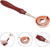 Ahşap Sap Mum Mühürü Eritme Kaşığı Paslanmaz Çelik Rose Gold