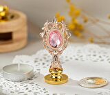 Kraliyet Pembe Taşlı Döküm Metal Mum Mühürü Sapı Rose Gold 
