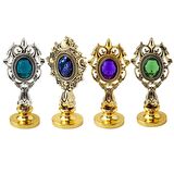 Kraliyet Mor Taşlı Döküm Metal Mum Mühürü Sapı Antik Gold 