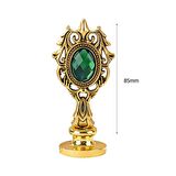 Kraliyet Yeşil Taşlı Döküm Metal Mum Mühürü Sapı Gold 1