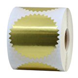 Alüminyum Kendinden Yapışkanlı Etiket Gold Renk 50 adet 50mm Çap 