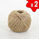 JUT DEKORATİF 2 TOP – 100 Metre 100 Gram ÇUVAL HASIR HALAT İPİ (2 Adet)