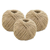 JUT DEKORATİF 3 TOP – 100 Metre 100 Gram ÇUVAL HASIR HALAT İPİ (3 Adet)