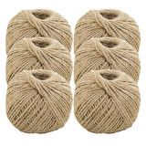 JUT DEKORATİF 6 TOP – 100 Metre 100 Gram ÇUVAL HASIR HALAT İPİ (6 Adet)