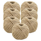 JUT DEKORATİF 7 TOP – 100 Metre 100 Gram ÇUVAL HASIR HALAT İPİ (7 Adet)