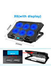 X6A Gaming Pad 6 Fanlı Notebook Laptop Soğutucu Fan Mavi Led Işıklı Dizüstü Bilgisayar Standı Stant