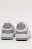 Unisex Bağcıklı Spor Sneaker Ayakkabı BEYAZ - GRİ