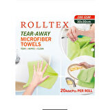 Rolltex Yırt Kopar %100 Mikrofiber Temizlik Bezi 30X30CM 20'li Yeşil Renk