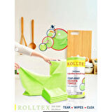 Rolltex Yırt Kopar %100 Mikrofiber Temizlik Bezi 30X30CM 20'li Yeşil Renk
