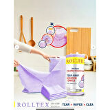 Rolltex 4'lü Paket 80'li 30X30CM Yırt Kopar %100 Mikrofiber Temizlik Bezi 4 Renk