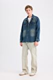 DeFacto Relax Fit Uzun Kollu Cepli Jean Gömlek Ceket D0448AX24AUNM34