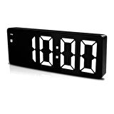 Upway HD LED Ekranlı Aynalı Tarih Termometre Alarm Hediyelik Dijital Masa Saati 
