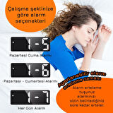 Upway HD LED Ekranlı Aynalı Tarih Termometre Alarm Hediyelik Dijital Masa Saati 