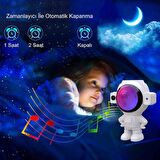 UpWay Astronot Bluetooth Hoparlör Galaxy Projektör Yıldız Kumandalı Gece Lambası
