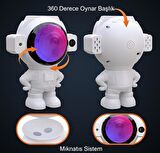UpWay Astronot Bluetooth Hoparlör Galaxy Projektör Yıldız Kumandalı Gece Lambası