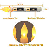 HyMark Titreyen Dekoratif Led Mum 12 Adet Alevsiz Konik Şekilli Uzaktan Kumandalı