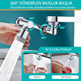 HyMark 1080 Derece Dönebilen Evrensel 2 Modlu Robotik Kol Mutfak Banyo Musluk Başlığı
