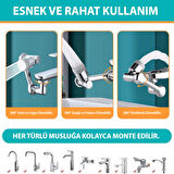 HyMark 1080 Derece Dönebilen Evrensel 2 Modlu Robotik Kol Mutfak Banyo Musluk Başlığı