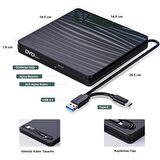 UpWay  Dvd Rw Usb 3.0 Type-C Slim Harici Cd Dvd Yazıcı Okuyucu MacBook iMac Windows11 