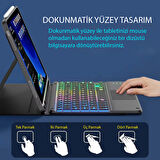 TriLine 9.7” RGB Renkli Aydınlatmalı İngilizce Bluetooth Klavye 24.5X17.5 cm İnce Slim Şarj Edilebilir