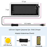 HyMark Programlanabilir 17x7cm Matrix Kayan Yazı Emoji LED Ekran Tabela Araba Bluetooth APP Kontrol USB LED
