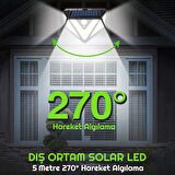 UpWay 166 LED 3 Mode PIR Hareket Sensörlü 5 Taraflı Işık Solar Lamba 