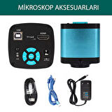 TriLine 48MP 4K 60F/S Endüstriyel Mikroskop Katlanabilir Tutucu 150X Zoom Lensli 56 Led Halka Işık