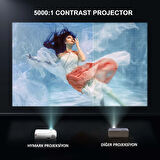 HyMark 1080P Mini Taşınabilir Wifi iOS & Android Telefon Yansıtma P62 Model Projeksiyon Cihazı