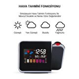 UpWay Projektörlü LCD Ekranlı Dijital Masa Saati Yansıtmalı Tarih Derece Nem 