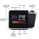 UpWay Projektörlü LCD Ekranlı Dijital Masa Saati Yansıtmalı Tarih Derece Nem 