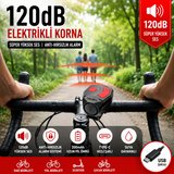 TriLine 120 dB USB Şarjlı Bisiklet Kornası Alarm Zili Anti Hırsızlık Elektrikli Korna Scooter