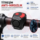 TriLine 120 dB USB Şarjlı Bisiklet Kornası Alarm Zili Anti Hırsızlık Elektrikli Korna Scooter