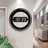 TriLine 3D LED Dijital Elektronik Modern Duvar ve Masa Saati Tarih Derece