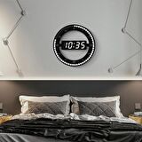 TriLine 3D LED Dijital Elektronik Modern Duvar ve Masa Saati Tarih Derece