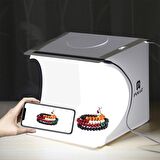 PULUZ 2x20 LED Işıklı 6 Fonlu Fotoğraf Çekim Çadırı 20x20 cm