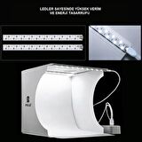 PULUZ 2x20 LED Işıklı 6 Fonlu Fotoğraf Çekim Çadırı 20x20 cm