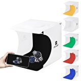 PULUZ 2x20 LED Işıklı 6 Fonlu Fotoğraf Çekim Çadırı 20x20 cm