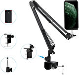 Anaway Shopping Masa Tablet Telefon Tutucu 6"- 11"  Esnek Uzun Kollu 360 Derece Dönebilen Hareketli Masa Tablet Telefon Tutacağı Multi Fonksiyonel Kıskaçlı Mandanlı Kolay Kurulum Sıra Masa Dolap ve Tezgahlarda Kullanım