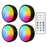 Upway 4 lü Set LED Aydınlatma Dekoratif RGB Gece Lambası 12 Renk Kumandalı 