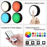 Upway 4 lü Set LED Aydınlatma Dekoratif RGB Gece Lambası 12 Renk Kumandalı 