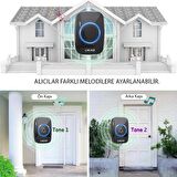 Cacazi 2 Alıcılı Kablosuz Uzaktan Kumandalı LED Kapı Zili