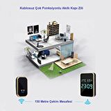 UpWay Kablosuz Pil Gerektirmeyen Kapı Zili Dijital Ekran Saat Derece Nem Göstergeli